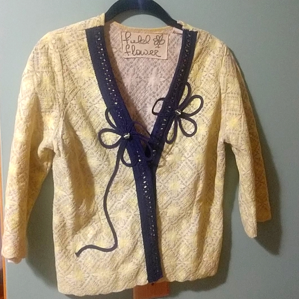 Anthropologie lace 3/4 sleeve jacket/cardigan